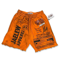 Orange JaeLew shorts on a white background