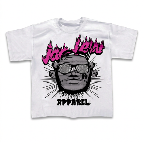 White Hypnotic Flame Tee on a white background